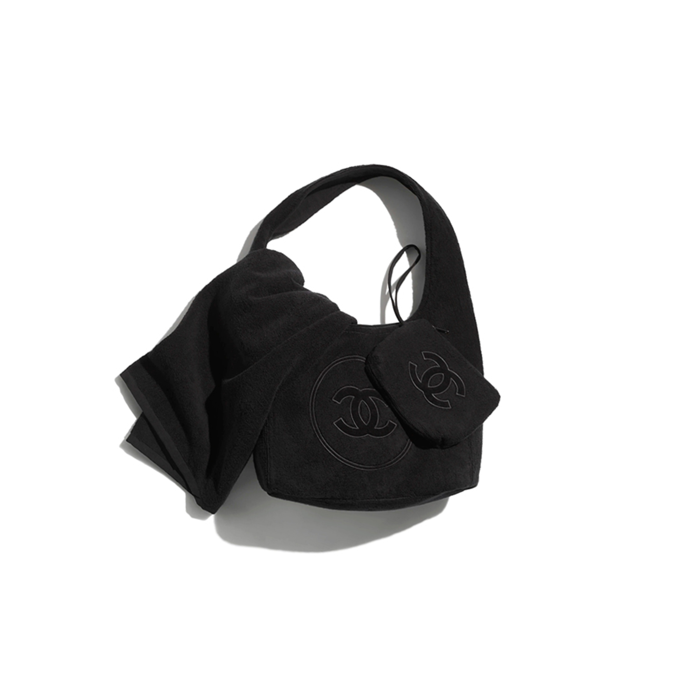 CHANEL COCO BEACH 2025 COLLECTION BEACHWEAR SET COTTON BLACK AAA938 (58*38*20cm)